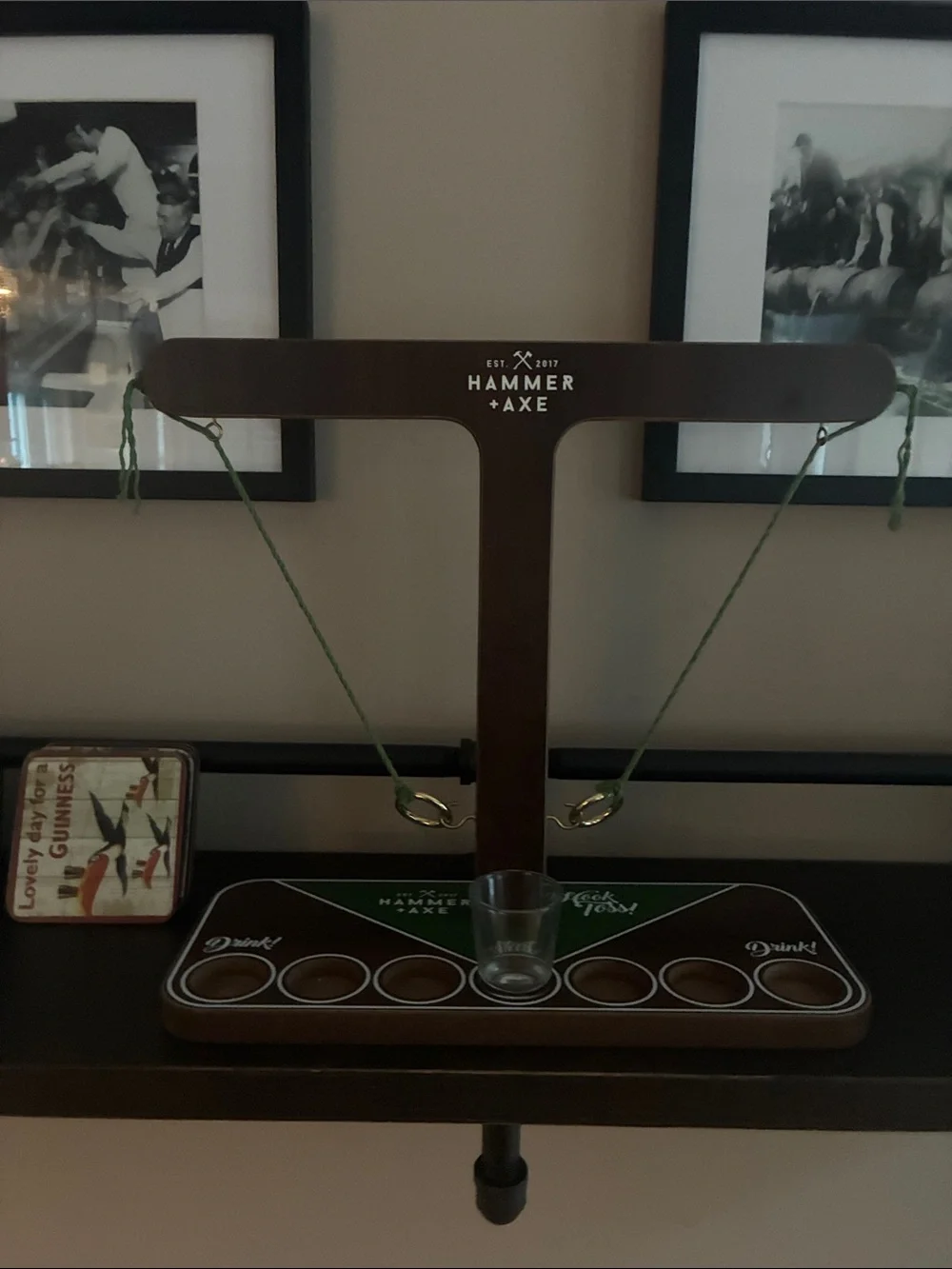 Brown and Green Pub-Style Drinking Game Set
